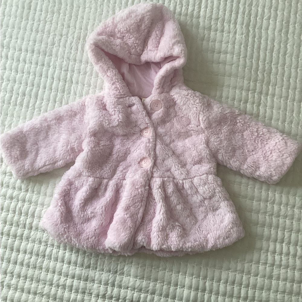 Hooded faux coats.